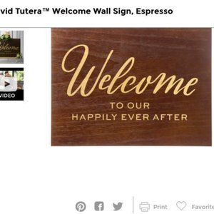 David Tutera Welcome Sign